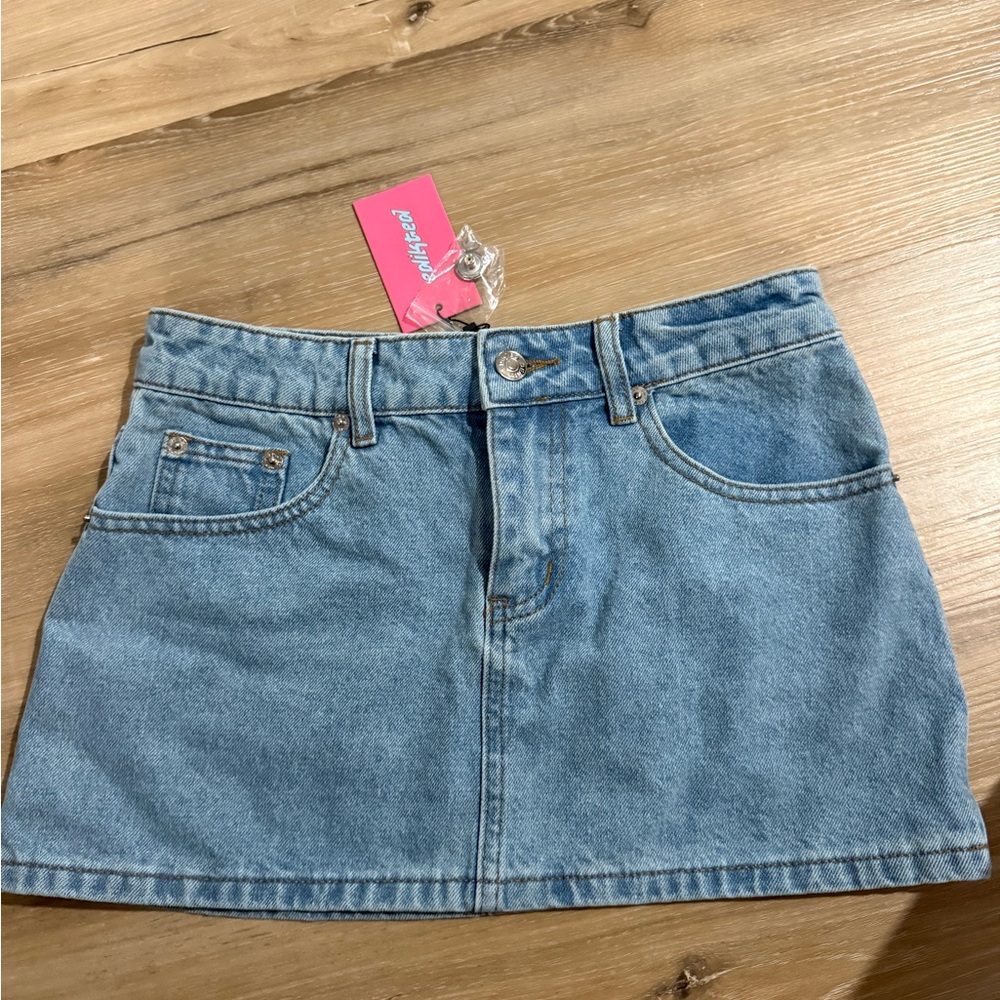 Blue Denim Mini Skirt